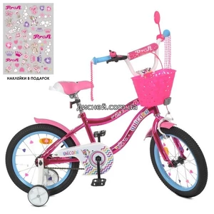 Велосипед детский PROF1 18д. Y18242 S-1K, Unicorn, с корзинкой